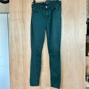7 For All Mankind Seven Spring Forest Green Skinny Pants Jeans Size 27